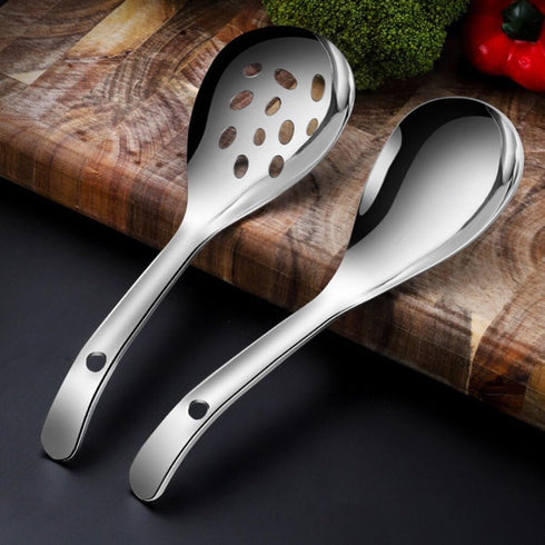 BESTonZON Stainless Steel Rice Paddle, Rice Spoon, Kitchen Utensil, Rice Scooper, Soup Scoop for Home Restaurant