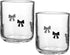 Skylety 2 Pack Bow Icon Juice Glasses, 14 oz Stemless Glass Cups,