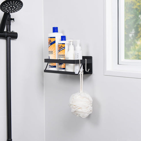 Spice Rack for Refrigerator, Kitchen Home Organization and Storage Adhesive Rack (2 Pack, Black)