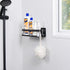 Spice Rack for Refrigerator, Kitchen Home Organization and Storage Adhesive Rack (2 Pack, Black)