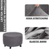 GAMUKAI Round Ottoman Slipcover Stretchable Footstool Cover with Elastic Bottom | Plush Velvet Fabric | Fits Storage