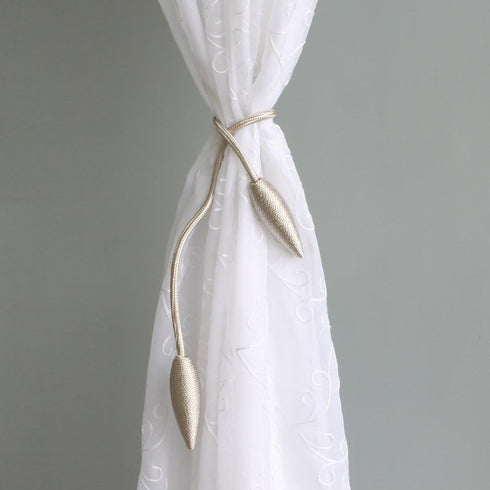 Valea Home 2 Pieces Creative Curtain Tiebacks Clips, European Style Custom Made Holders, Beige
