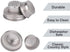 2-Pack Mason Jar Shaker Lids, Compact Stainless Steel Screw Top, Silver, Dishwasher Safe