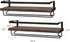 Set 2 Mkono Wall Mounted Wine Rack of Wood Shelf Rustic Wine Bottle Glass Floating Shelves with Stemware Hanger Modern