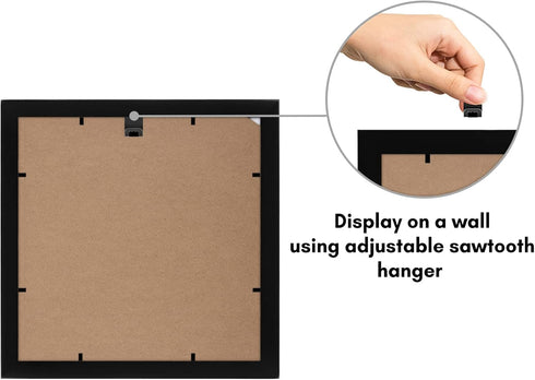 Americanflat 4x4 Picture Frame Collage - Shatter-Resistant Glass, Fits Four 4x4 Photos or One 10x10 Picture Frame -
