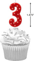 Papyrus Number 3 Birthday Candle, Red Polka Dots, 1-Count