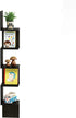 5-Tier Furinno Rossi Wall Mount Floating Corner Shelf, Square , Espresso