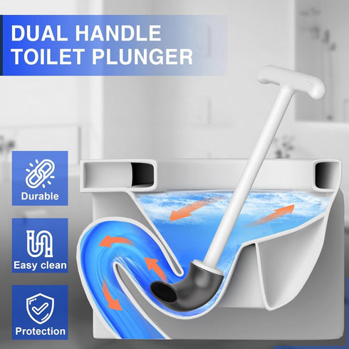 3 1 SetExtended Set,Bathroom in Toilet Brush and Plunger Handle Plunger,Heavy Duty Toilet Bowl Brush and Holder Hidden