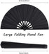 2 Pack Large Folding Hand Fan, Nylon-Cloth Vintage Retro Fabric Fans for Men/Women, Dance, Performance, Gift