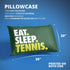 ChalkTalkSPORTS Eat. Sleep. Tennis. Pillowcase, Green, 30 in x 20 in, Polyester, Machine Washable