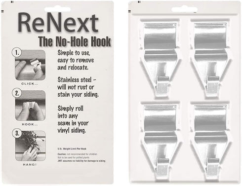 No-Hole Hooks Vinyl Siding Hangers - Low Profile, 4PK