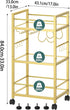 Bar Cart, Serving Cart for Home, Microwave Cart, Drink Cart, Mobile Kitchen Shelf with Wine Rack and Glass Holder