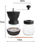 Manual Coffee Grinder Set by Mixpresso, Hand Coffee Mill with Conical Burr, 2 Glass Jars & Brush