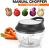 Manual Food Processor Vegetable Chopper, Portable Hand Pull String Garlic Mincer, 2 Cup with Egg Batter Peeler