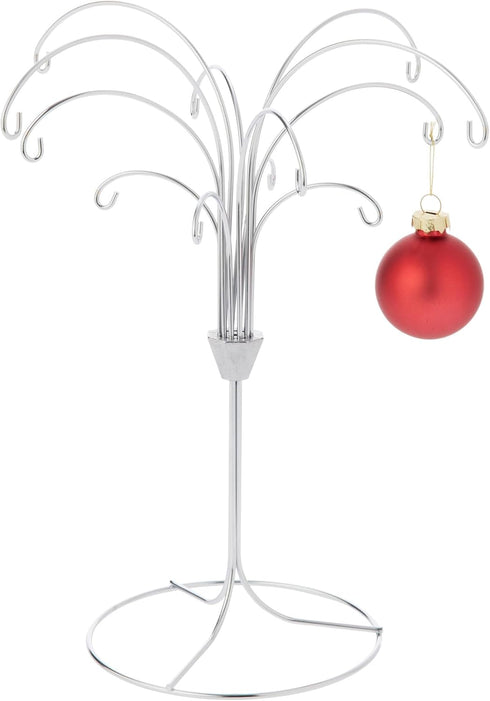 Bard's 12 Arm Silver Ornament Stand, 11.5" H x 10" W x 10" D Tree
