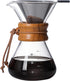 Pour Over Coffee Maker - 400ml/13.5oz Lead-Free Borosilicate Glass Carafe with Reusable Stainless Steel Drip Filter