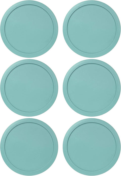 Replacement Lid for Pyrex 5" Storage Plastic Cover, 2 Cup Bowl 7200-PC Turquoise (6-Pack)