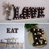 LED Black Alphabet Marquee Letters Sign, Light Up Marquee Number Letter Lights for Home Bar Christmas Birthday Party
