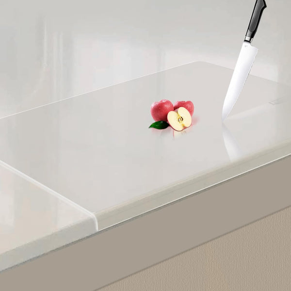 Acrylic Cutting Board with Counter Lip, 2024 Upgraded Thicker Clear Cutting Board, 17X13 Inch for Kitchen