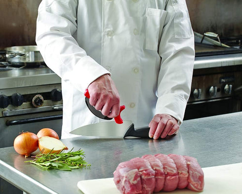 Chef Master 90015 Hand-Held Carbide Tipped Blade Sharpener, Professional Chef Grade Kitchen Knife Tool