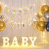 GPUSFAK BABY Marquee Light Up Letters - LED Letter Number Light Sign Decoration for Birthday Home Table Decor White
