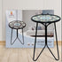 Table,12" LIFFY Outdoor Side Indoor Small Round Glass Tabletop Accent Table with Metal Frame, Home Decorative Plant