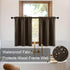 XTMYI Dark Brown Cafe Curtains for Kitchen, Set of 2 Insulated Waterproof Short Curtains for Small Windows, 30 Inch