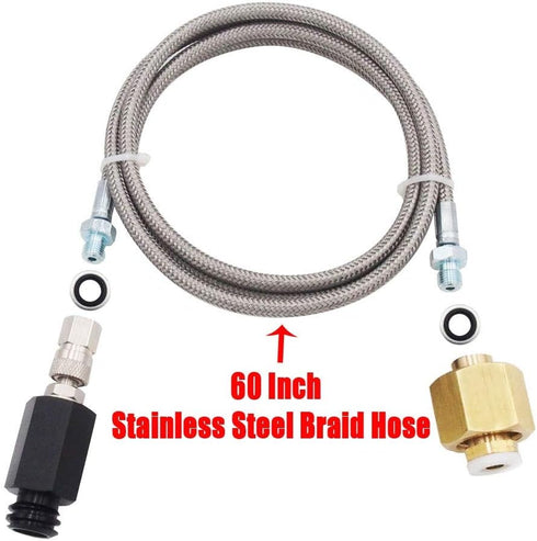 Soda Machine CO2 External Hose Adapter Kit, Stainless Steel with 60-inch Length to CGA320 Tank