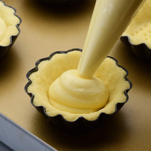 12 Packs Egg Tart Mold Size 2.6 x 0.9inch, Cupcake Cake Muffin Mold Tin Pan Baking Tool, Carbon Steel