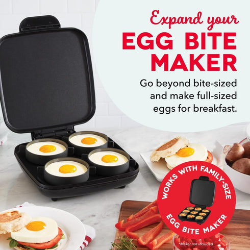 4 4-Inch Dash Deluxe Silicone Egg Cups - For Family Size Bite Maker & Deluxe Bite Maker - Sous Vide Style - Easy