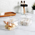 Modern Square Acrylic Qtip Holder | Bathroom Vanity Countertop Storage Organizer for Cotton Swabs and Makeup Sponges