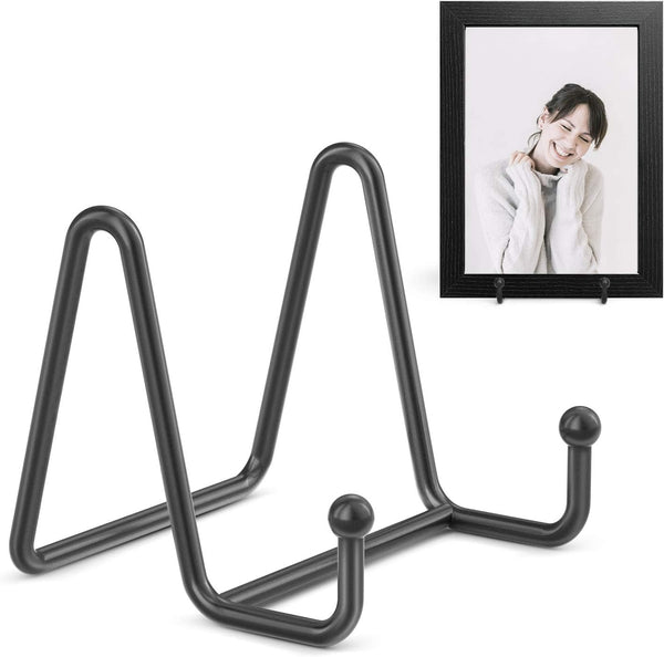 TR-LIFE 3 Inch Plate Stands for Display - 2 Pack Metal Frame Holder Stand for Picture, Decorative Plate, Book, Photo