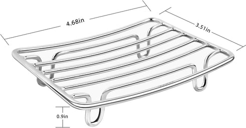 Bar Soap Dish Holder for Shower Bathroom, Stainless Steel Rust Proof Self Draining, Chrome-1 Pack