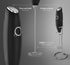 Handheld Milk Frother for Coffee, Stainless Steel Electric Drink Mixer & Matcha Whisk with Stand, Black