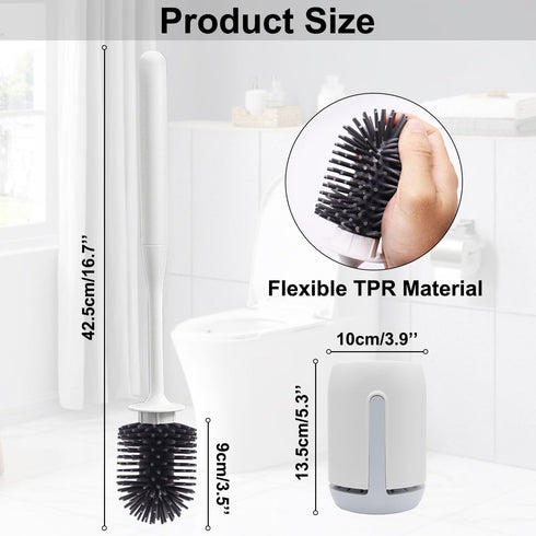RV Toilet Bowl Brush and Holder, Ventilated Cleaner Brush with Long Handle for Motorhome Travel and Campers