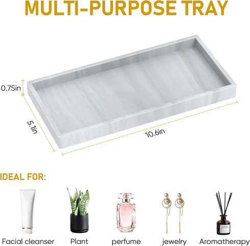 Bathroom Counter Tray, EG-SIPRO Thickened Silicone Bathroom Vanity Tray, Shatterproof Soap Dispenser Tray