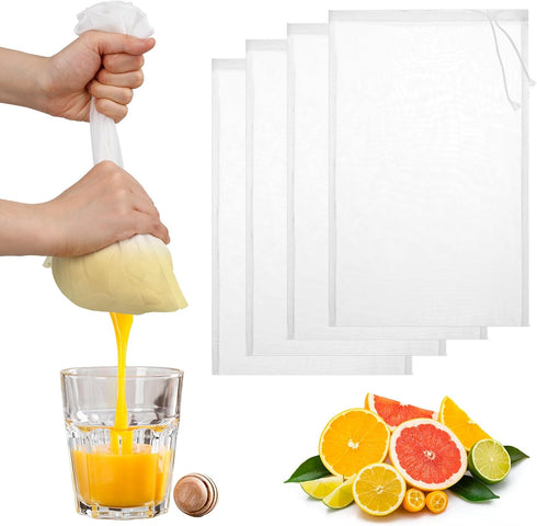 QfwdfcTrenz 4 Pack Nut Milk Bag 12 x 8 Inch Nut Bag Strainer