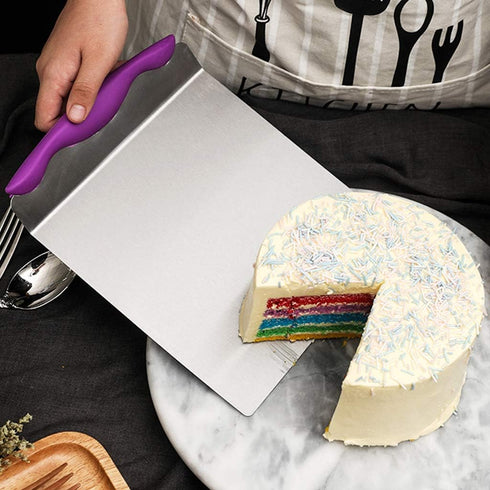 Cake Safe Lifter - 10" x 8" Stainless Steel Pizza Transfer Shovel - Square Cake Tray Moving Plate Tool Cookie Spatula