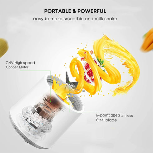 Portable Blender, Personal Blender for Shakes & Smoothies, Mini 17.6Oz Juicer Cup with 6 Blades, 4000mAh USB