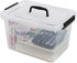 1-Pack Clear Plastic Storage Box with Handle and Lid - 10 L Latch Box