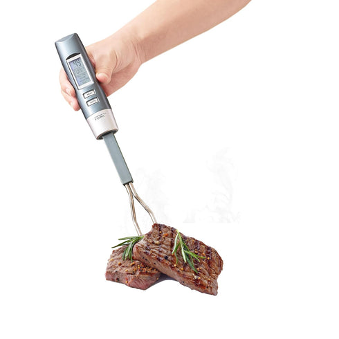 Digital Cooking Thermometer with Instant Read, Meat Thermometer Fork, Electronic Ready Alarm, LCD Display, Grill