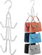 ZEDODIER Purse Hanger Organizer for Closet, 2 Pack Metal Handbag Storage Hook, Space Saving Hanger, Silver