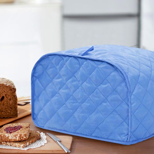 Polyester Quilted Toaster Cover for Two Slice Toaster and Dust & Fingerprint Protection, Machine Washable. (Blue, 11.5 x 8 x 8 in)