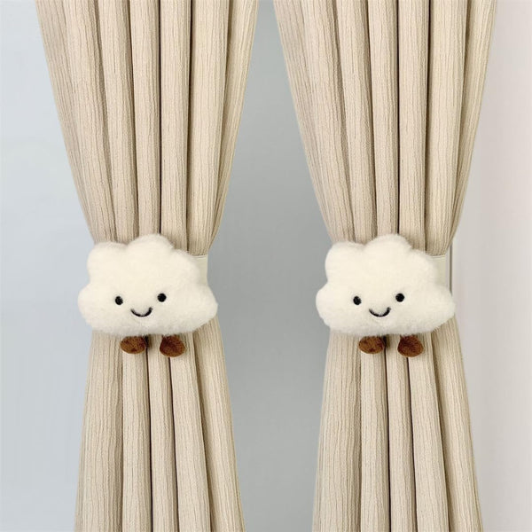 Generic Hygge Living 2PACK Snap-Fit Cartoon Cloud Curtain Tiebacks Hook Holdbacks Cute Curtain
