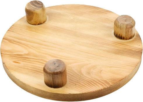 Wooden Plant Stools Wood Risers 10 Inch Diameter Round Wooden Plant Stands Wooden Pedestal Stands for Plant