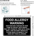 CCPARTON Metal Sign Food Allergy Warning, Caution Aluminum Tin Sign for Home Cafe Bar, 8x12 Inches