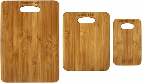 Oceanstar 3-Piece Bamboo Cutting Board Set, Natural