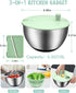 5.3QT 5 Salad Spinner Large,Stainless Steel Lettuce Spinner,Fruit Vegetables Wash Bowl with Blade Slicer,Egg Yolk