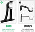 TOKPLNU Black Curtain Rod Bracket, 6 Pack Heavy Duty Holders for 1 Inch Drapery Rods, Wall Hanging Brackets