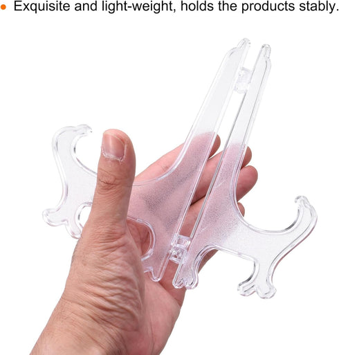 uxcell 12Pcs 7" Acrylic Plate Stands for Display, Easels for Card, Photo Frame, Desktop Transparent